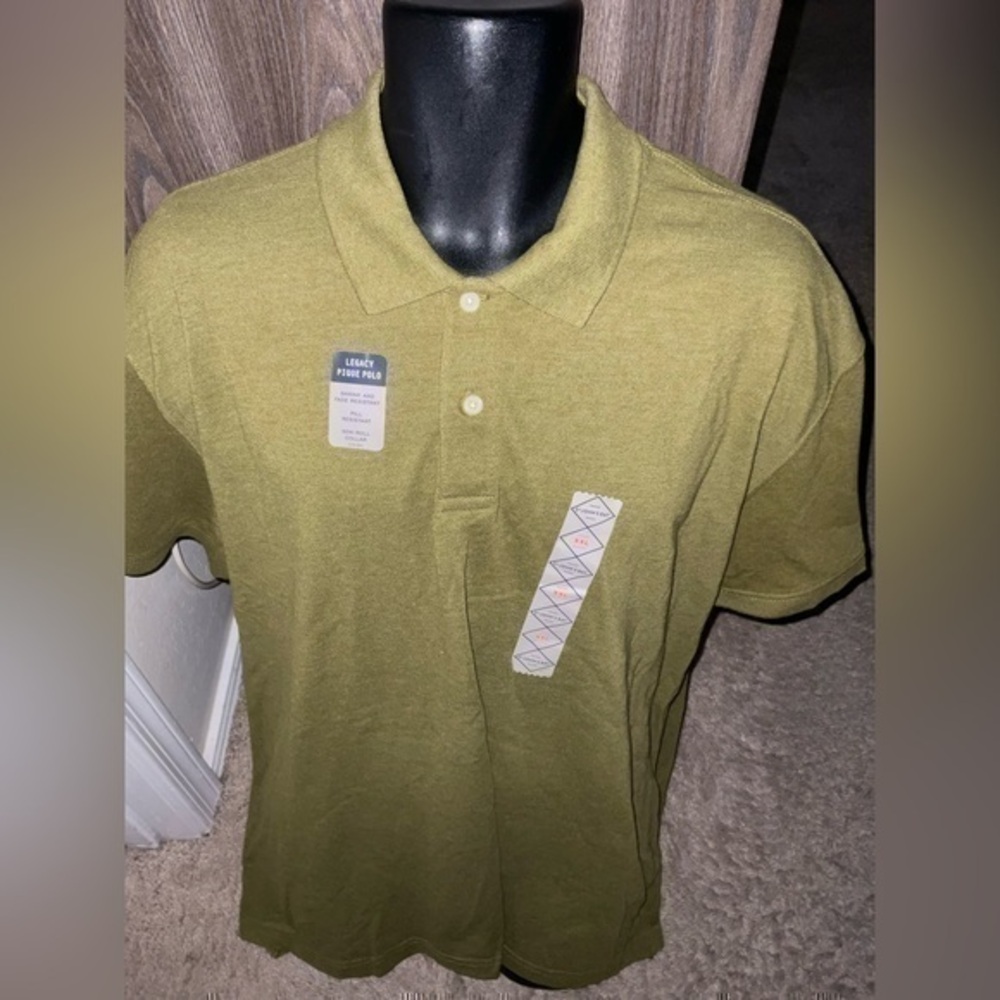 Menβs new St Johns Bay legacy polo shirt green yellow size XXL 2XL